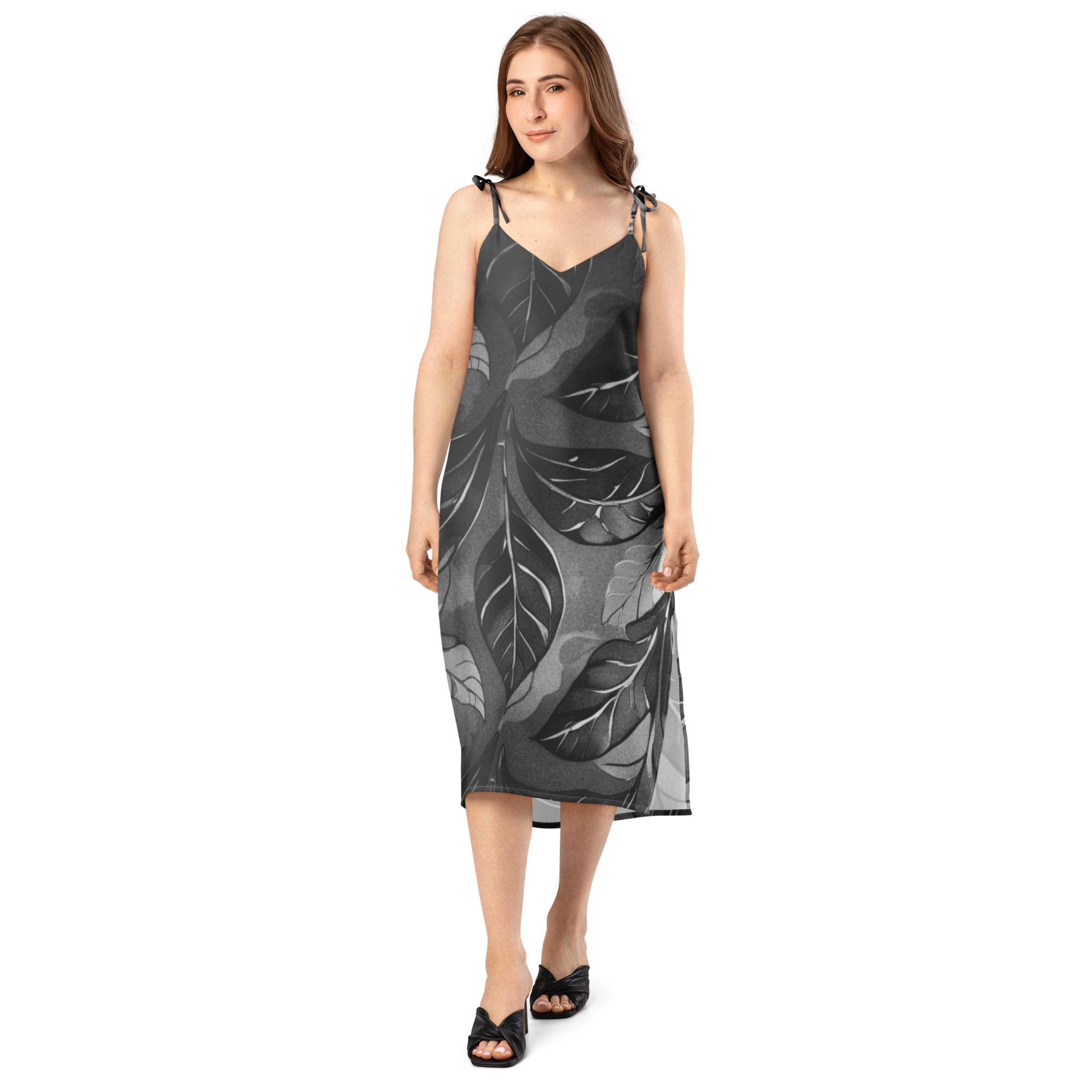 Tie-strap midi dress - Gambar 3