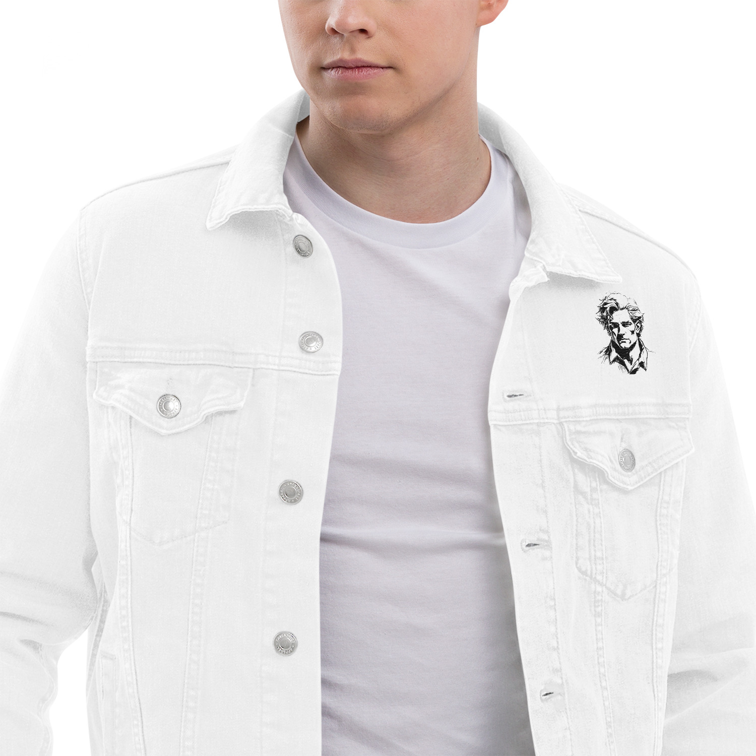 Unisex denim jacket - Gambar 5