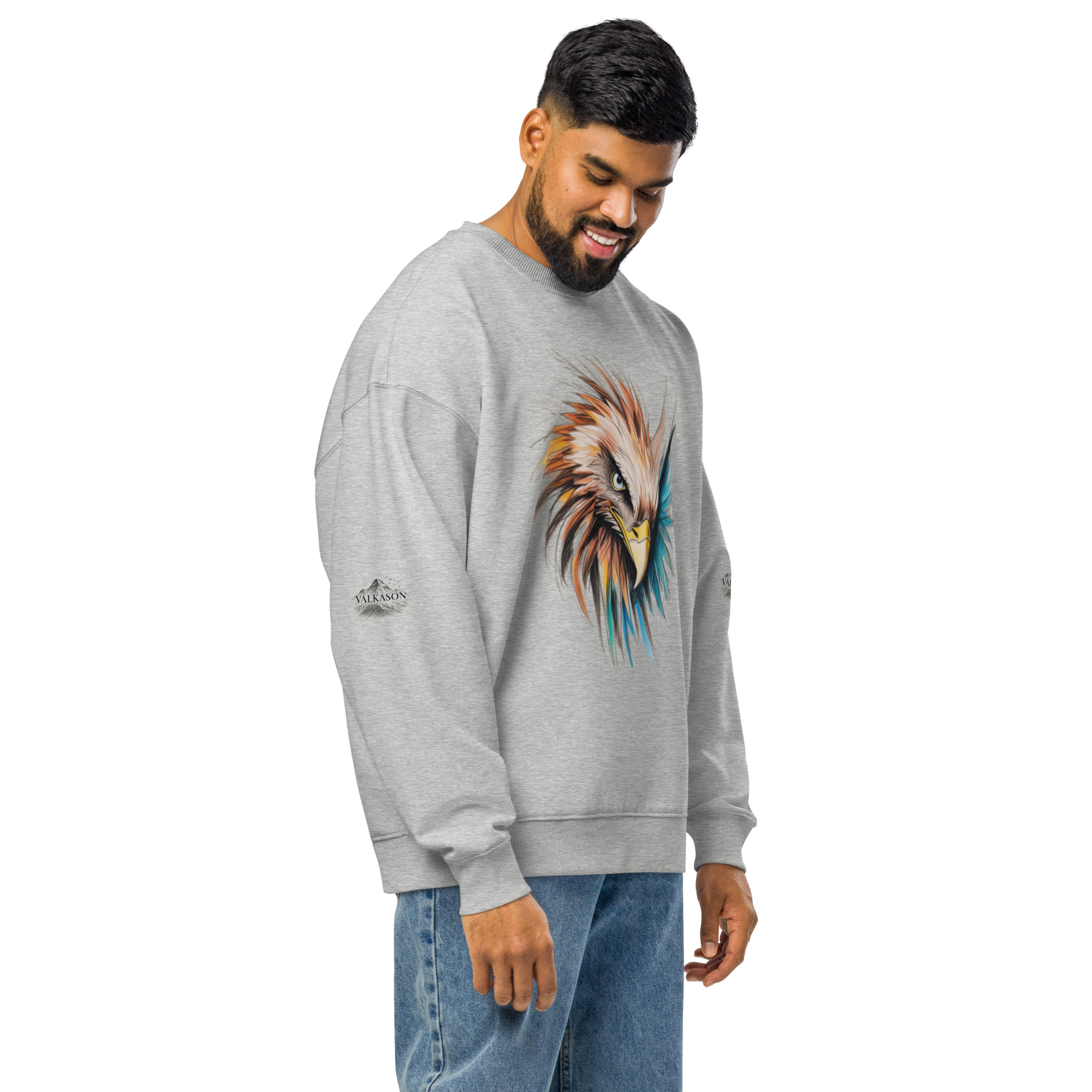 Unisex organic oversized sweatshirt - Gambar 4