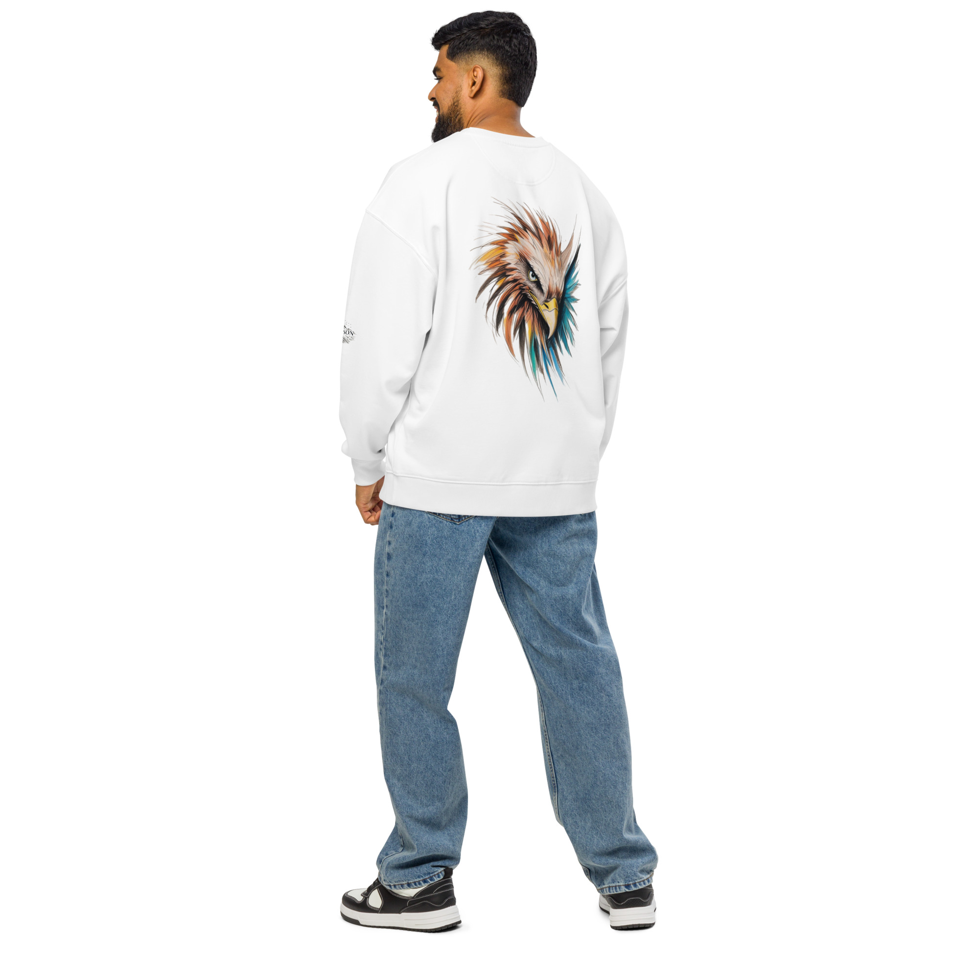 Unisex organic oversized sweatshirt - Gambar 5