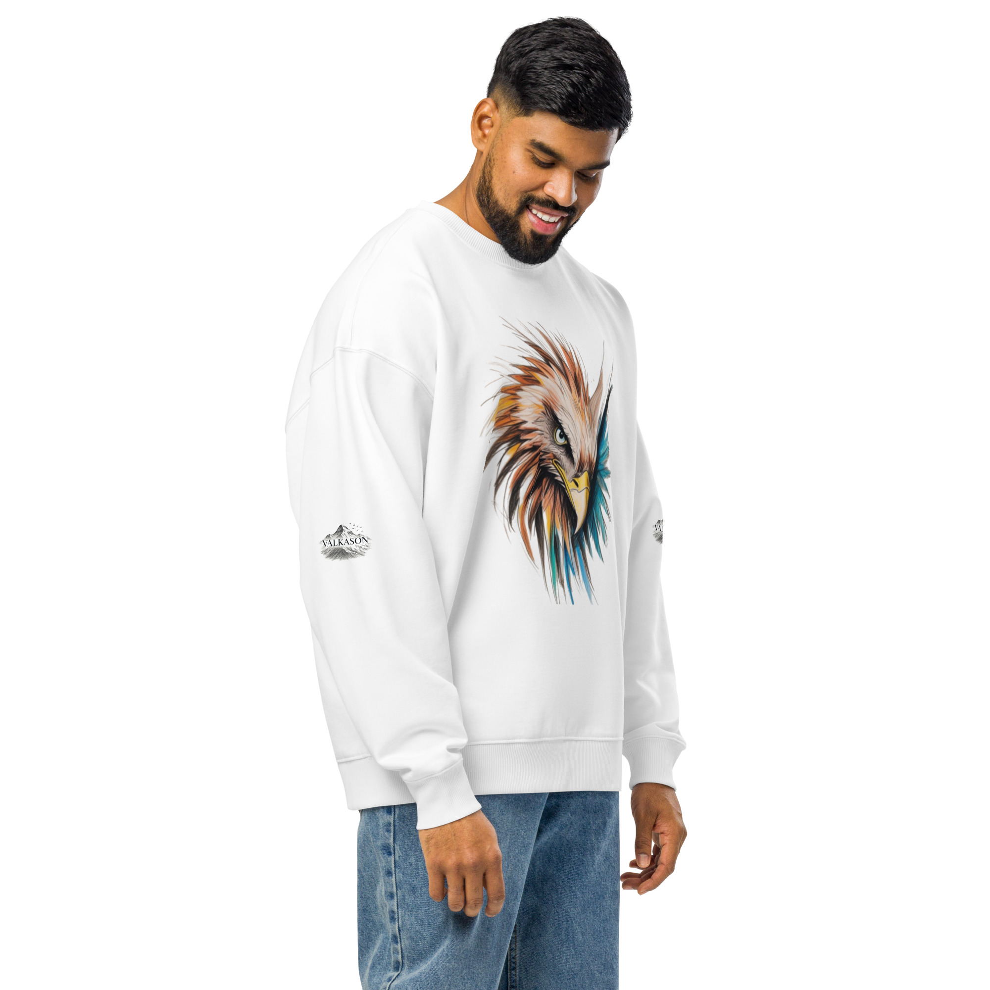 Unisex organic oversized sweatshirt - Gambar 8